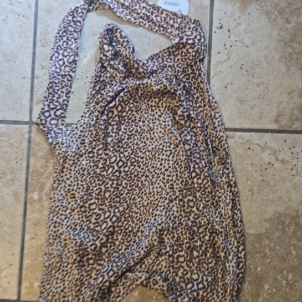 Brown Leopard Print Bodysuit One Piece